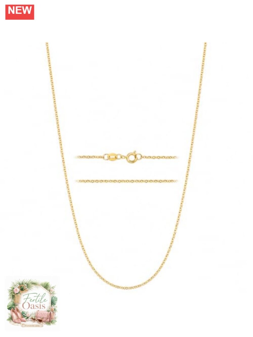 24K Gold Plated Stainless Steel Cable Chain Necklace Dainty Layering